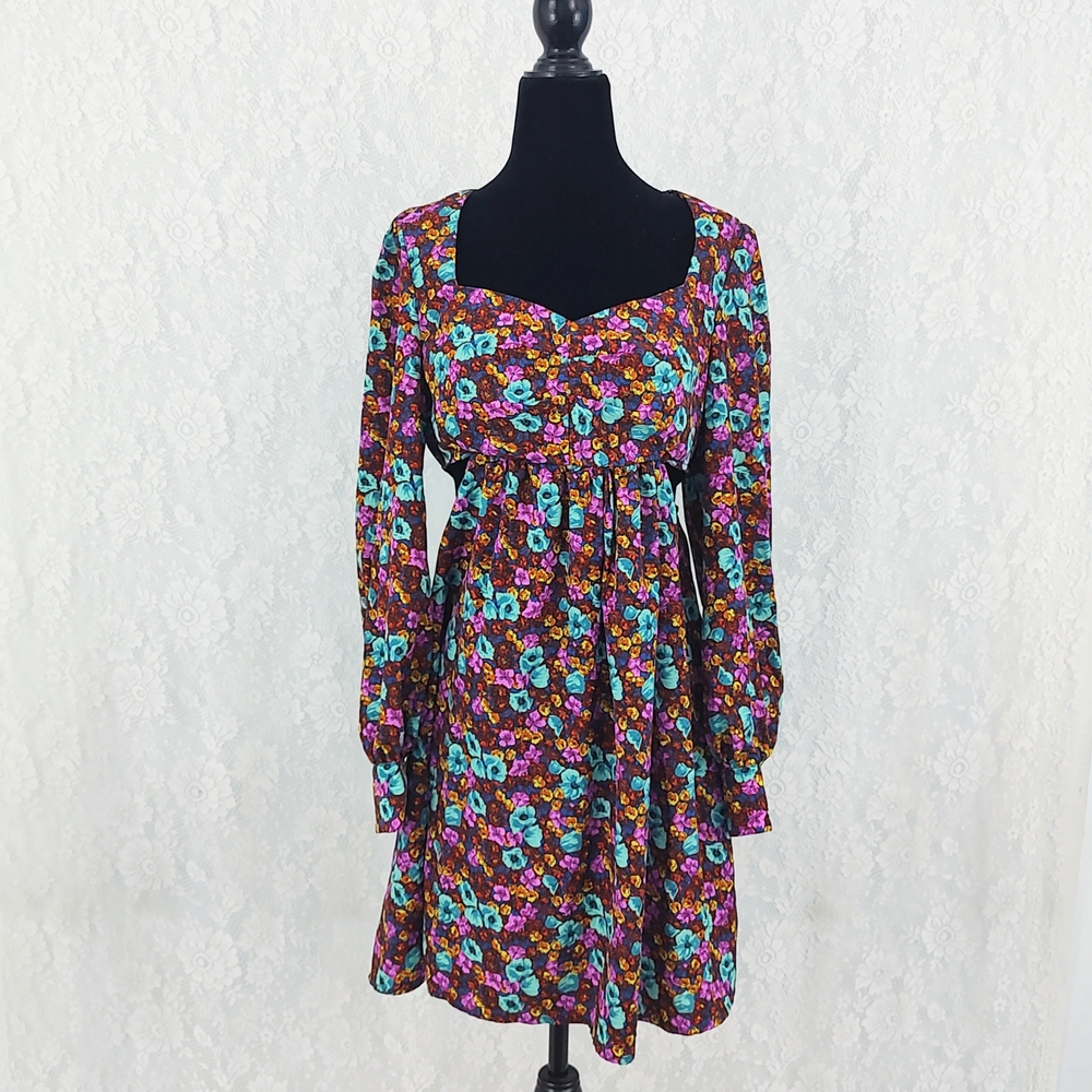 Cider Retro Floral Mini Dress